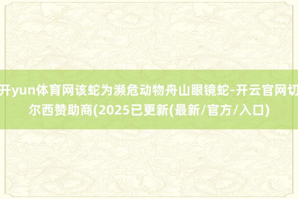 开yun体育网该蛇为濒危动物舟山眼镜蛇-开云官网切尔西赞助商(2025已更新(最新/官方/入口)