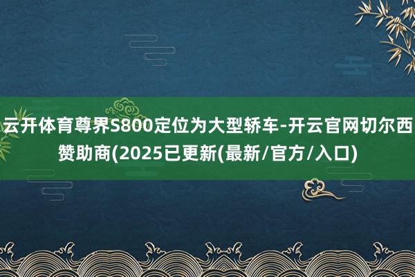 云开体育尊界S800定位为大型轿车-开云官网切尔西赞助商(2025已更新(最新/官方/入口)
