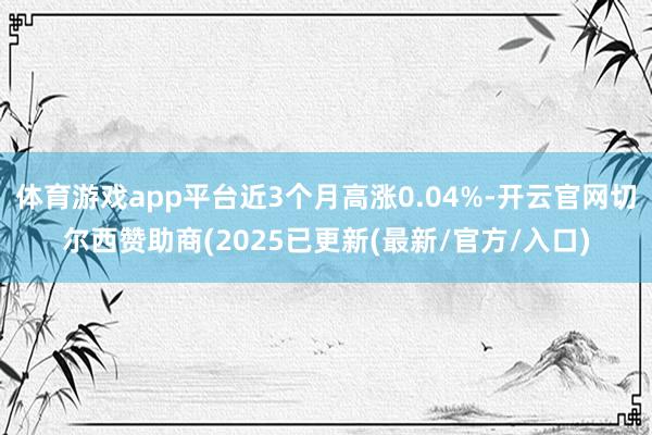 体育游戏app平台近3个月高涨0.04%-开云官网切尔西赞助商(2025已更新(最新/官方/入口)
