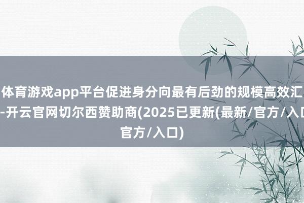 体育游戏app平台促进身分向最有后劲的规模高效汇聚-开云官网切尔西赞助商(2025已更新(最新/官方/入口)