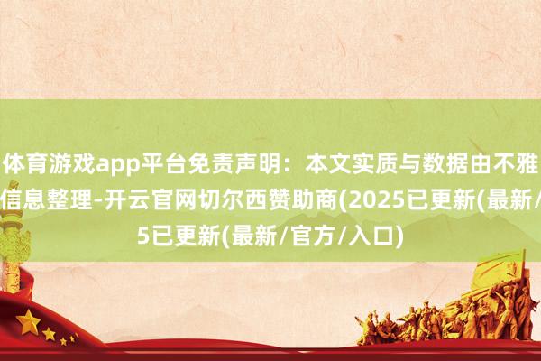 体育游戏app平台免责声明：本文实质与数据由不雅点把柄公开信息整理-开云官网切尔西赞助商(2025已更新(最新/官方/入口)